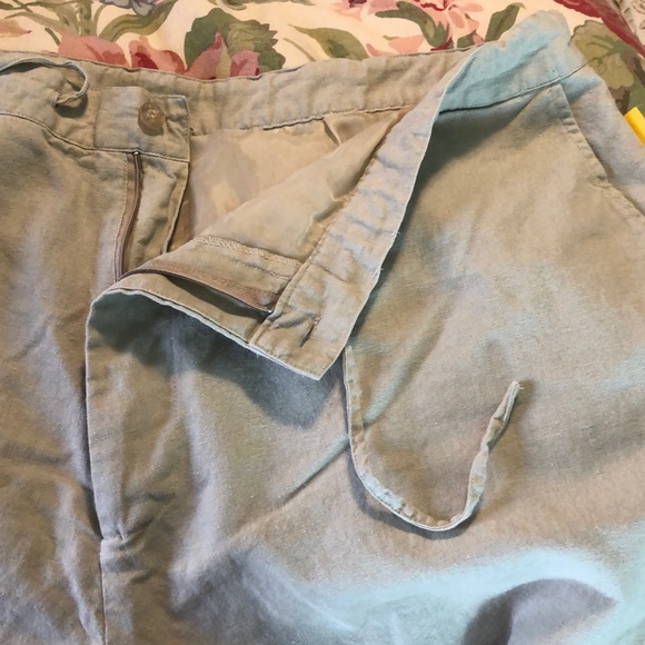 MECCA GOLD size 4XL Linen Clamdiggers Ties at Waist & Leg Tan Khaki Breathable - Picture 9 of 13